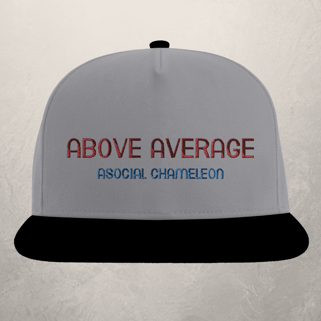 a gray hat with above average stiching made by the asocial chameleon